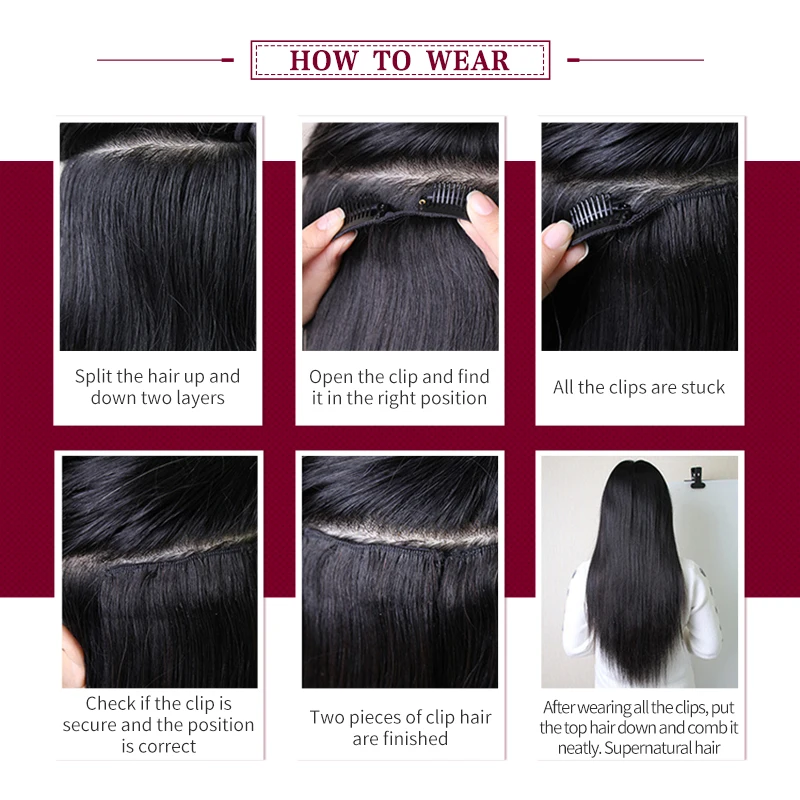 Sobeauty человеческие волосы на заколках с двойным плетением индийские remy 7 шт.