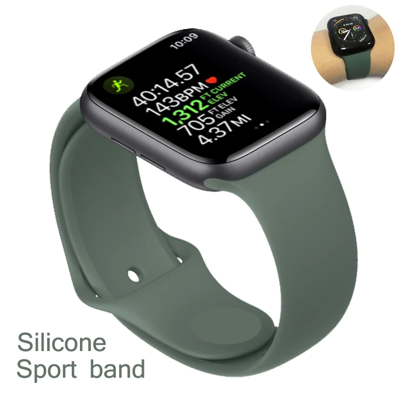 Ремешок для Apple watch группа спорта силикона Корреа 4 44 мм 40 мм iwatch 4 3 2 42mm 38 мм браслет pulseira aple часы 4 аксессуары