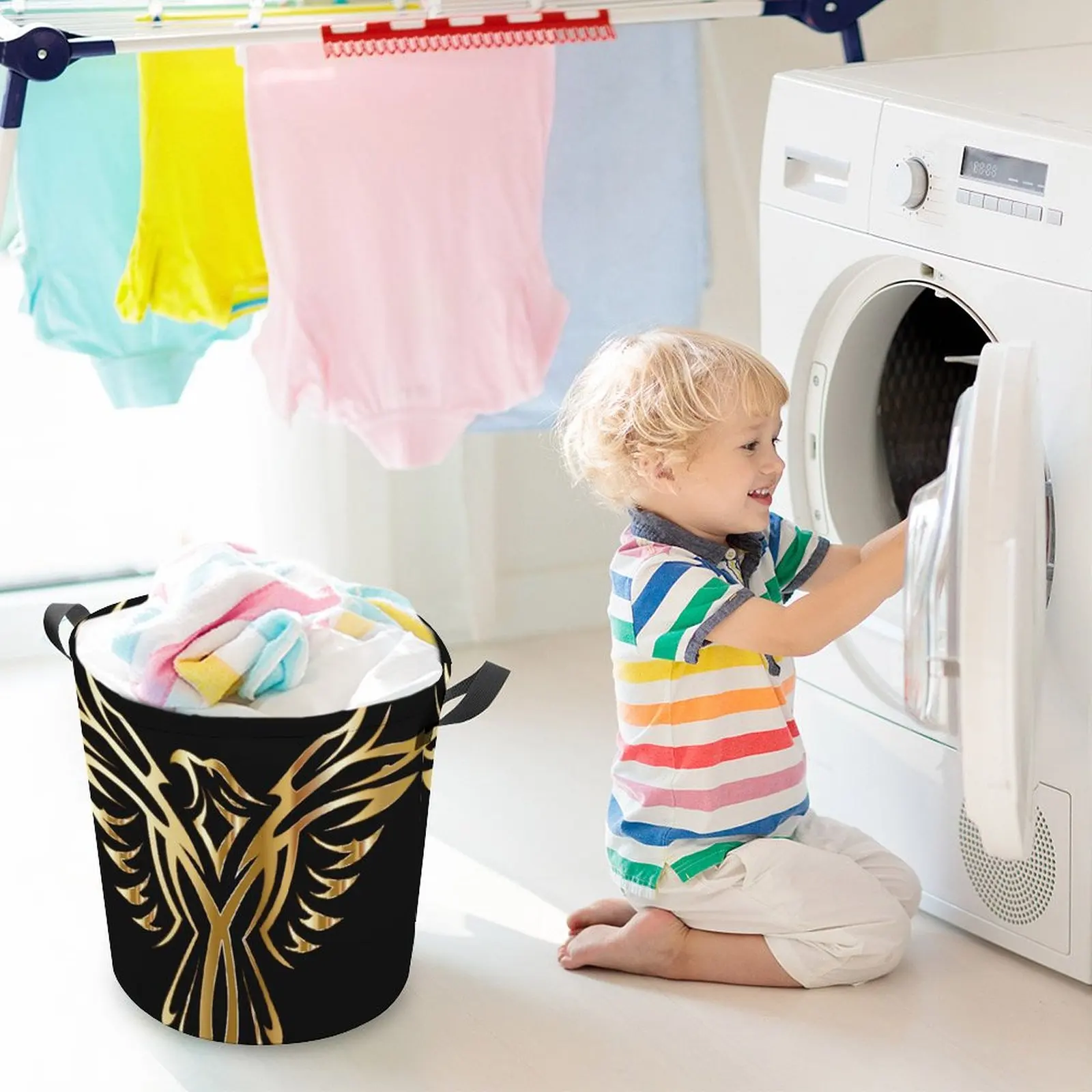 

Foldable Laundry Basket with Handles Bag Large Capacity Clothes Kid Toy Sundries Storage Hampe Portable Organizer