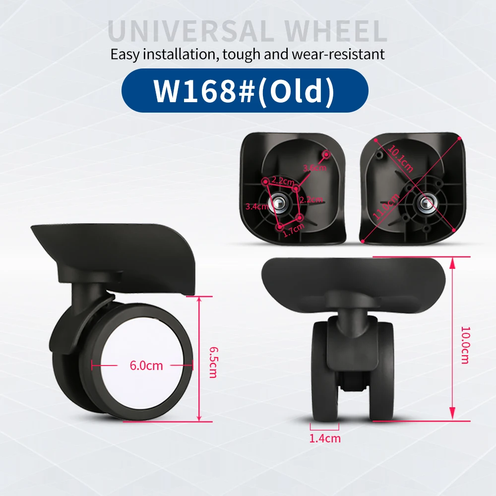 TANGYIPIN W168 Luggage Wheels Replace Suitcase Carrying Case Repair Wheel Trolley Case Luggage Accessories Mute Universal Caster