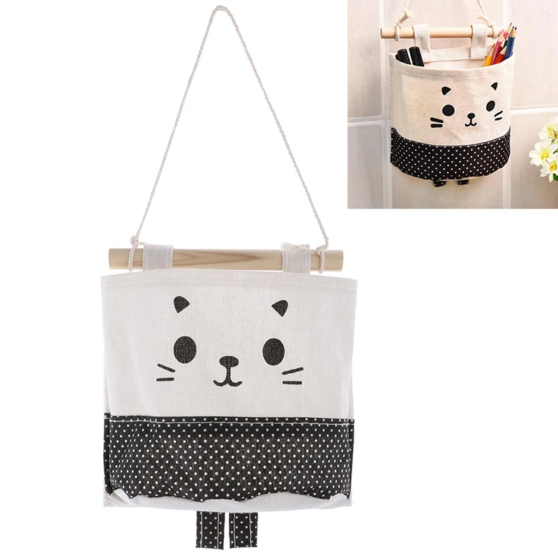 Мультяшная кошка подвесная сумка для хранения шкаф висячая настенный мешочек