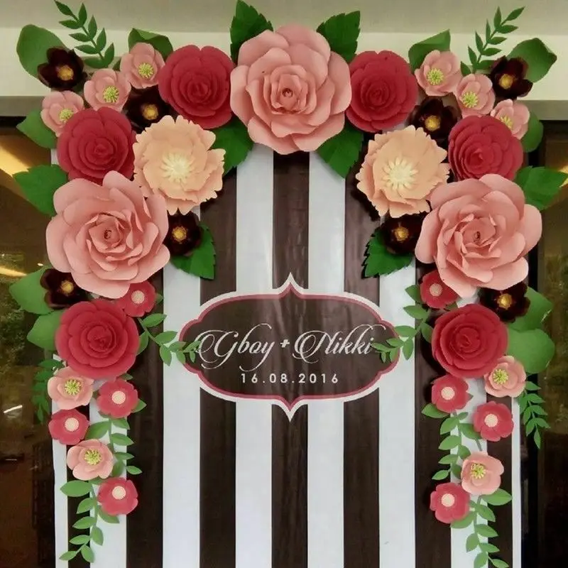 17 цветов бумажный цветочный фон для стены гигантские розы цветы сделай сам декор