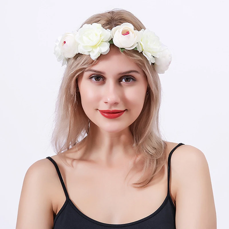 Красивая Женская Цветочная повязка на голову корона для вечеринки гирлянды