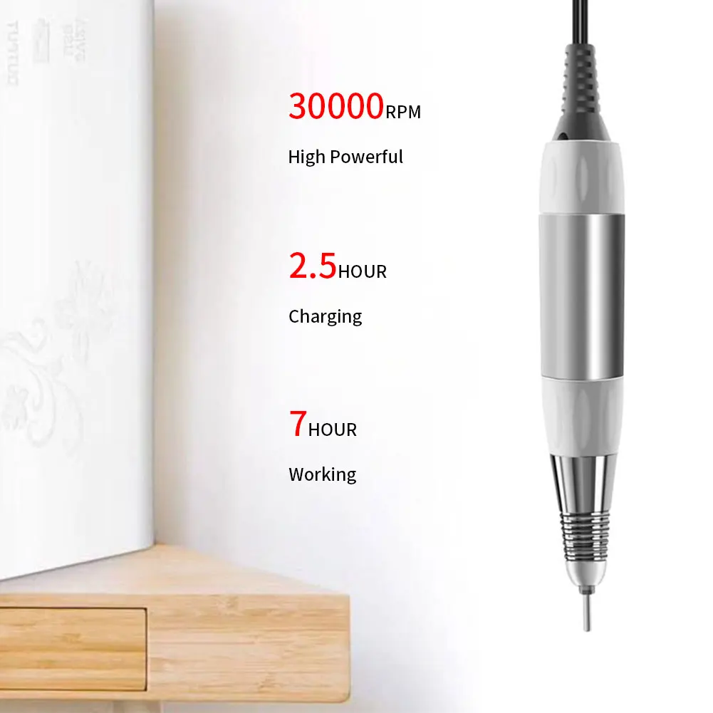 

Portable Rechargeable Nail Drill Machine Nail Drill Machine Portable USB 30000RPM Nail Pedicure Manicure Tool for Acrylic Gel