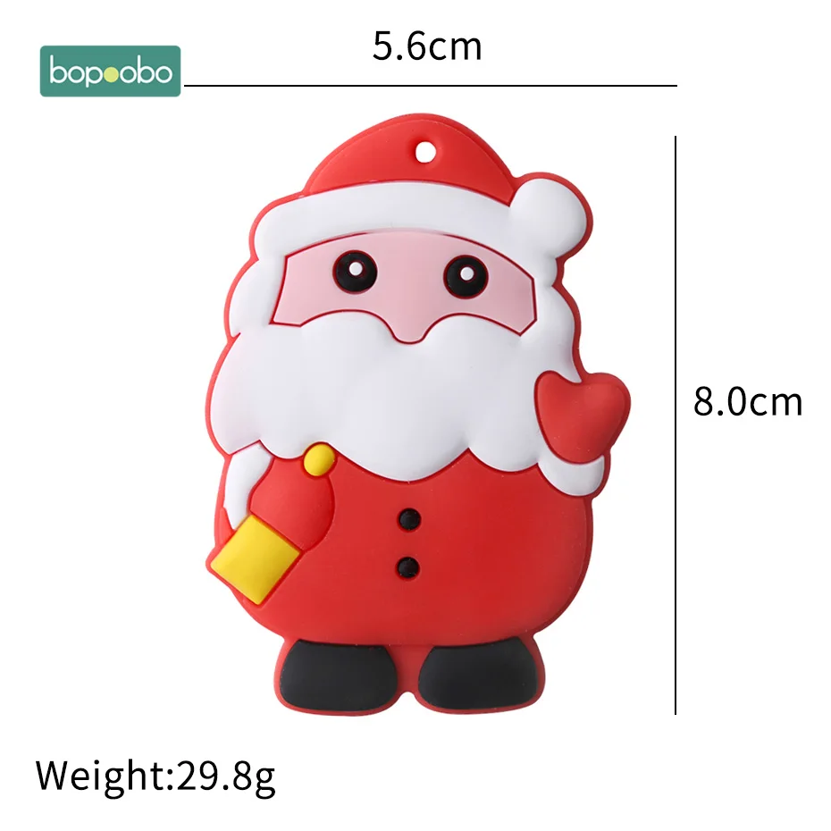 Santa Claus Bopobo 1 шт. силиконовый Прорезыватель с оленем Sika, силиконовая Подвеска для прорезывания зубов, подарок на Рождество, силиконовые грызуны, детский Прорезыватель - Цвет: Santa Claus