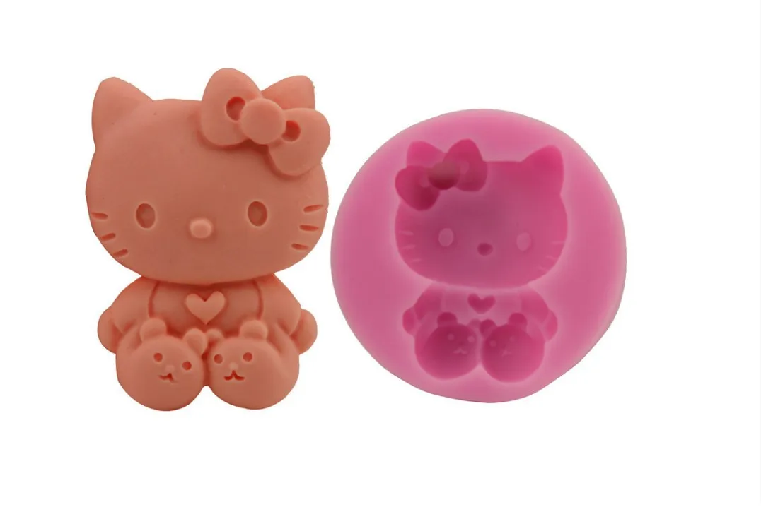 

Cute Kitten Silicone Mold For Fondant Chocolate Epoxy Sugarcraft Mould Pastry Cupcake Decorating Kitchen Accessories