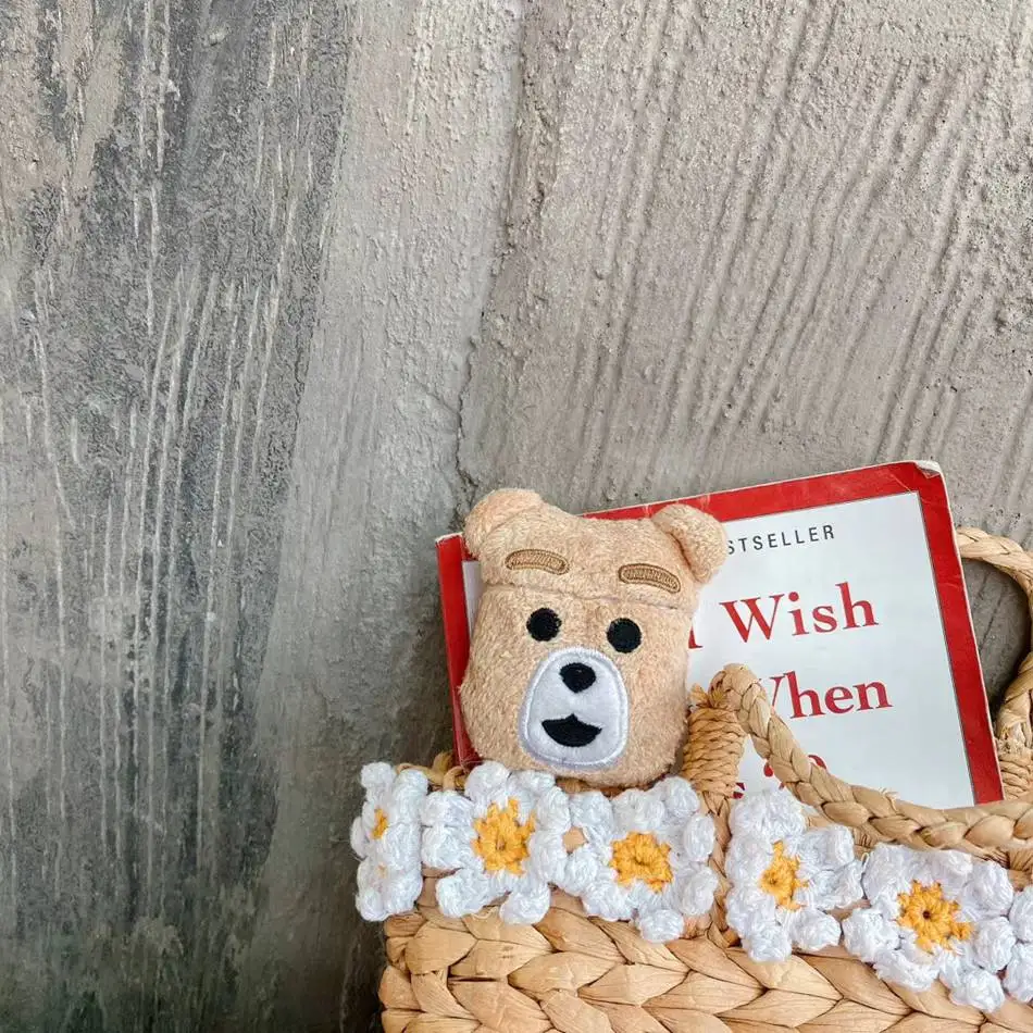 3D Cute Earphone Case for Airpods Case Cartoon Knitted plush Cover for Apple Airpods 2 Case Bear Teddy Dog Rabbit Earpods Case