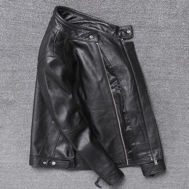 Новинка 2020 кожаная мужская куртка из натуральной кожи kulit asli pria Кожаные Куртки в