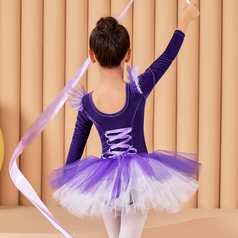 

Бархатное балетное трико для девочек, детские платья, платье-пачка, Сказочная Классическая Одежда для танцев, костюм для выступлений, балерина, наряд JL3907