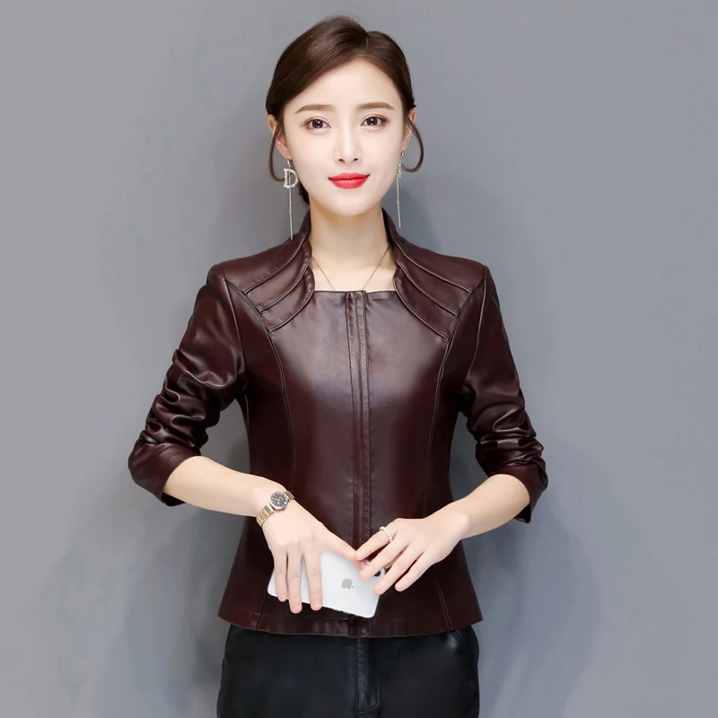 

Large Size 3XL 4XL Women's Leather Jacket 2021 New Motorcycle Leather Jackets Women Leather Coat Female Outerwear