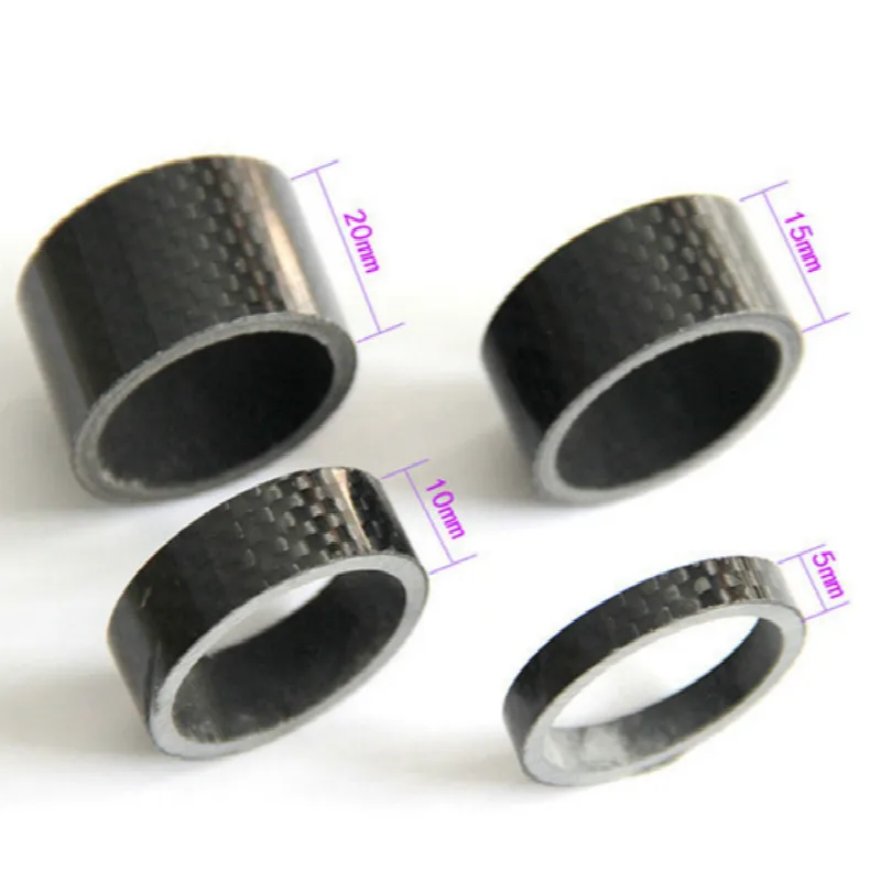

4PCS 5mm 10mm 15mm 20mm carbon bicycle carbon spacer hollow Ultra light headset parts cycling Washer Bicycle Headset Stem Spacer