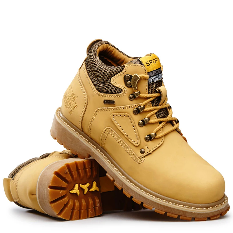 

Brand super warm winter PU leather casual boots waterproof rubber snow boot British retro plus velvet men shoes bota masculina