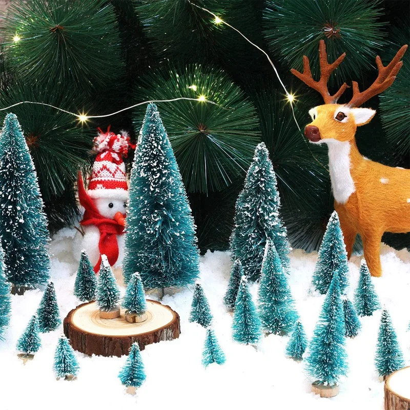 

100 Pcs Christmas Tree Mini Christmas Tree a Small Pine Tree Decoration Placed in the Desktop Merry Christmas Mini Tree