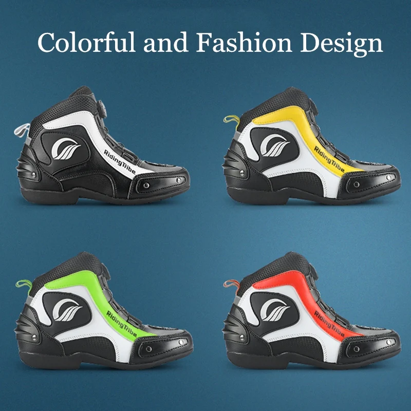 Мотоциклетные ботинки для мужчин и женщин обувь мотокросса из микрофибры защита