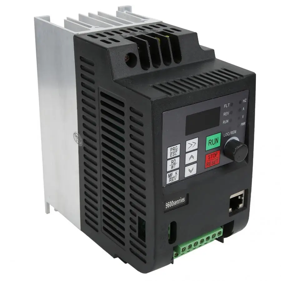 220VAC VFD инвертор 2.2KW преобразователь частоты переменный привод 1HP вход 3HP выход для