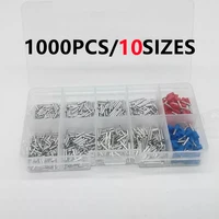 1000cslot mixed 8 models uninsulated end ferrule kit 0 5 0 7mm non insulated electrical crimp cord wire end terminal