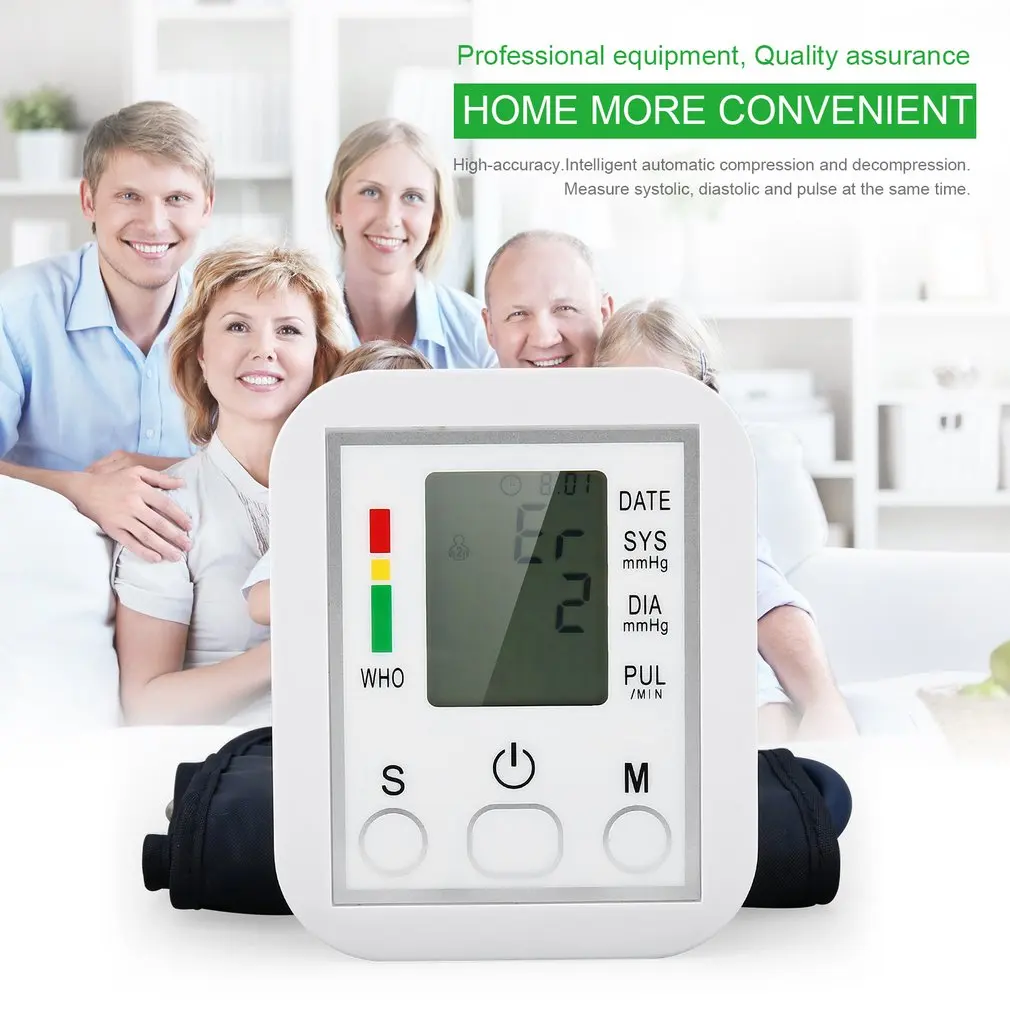 Automatic Digital Arm Blood Pressure Monitor BP Sphygmomanometer Gauge Meter Tonometer for Measuring Arterial | Безопасность и