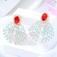 siscathy gorgeous elegant hanging earrings for women trend cubic zircon crystal earring wedding party anniversary jewelry female