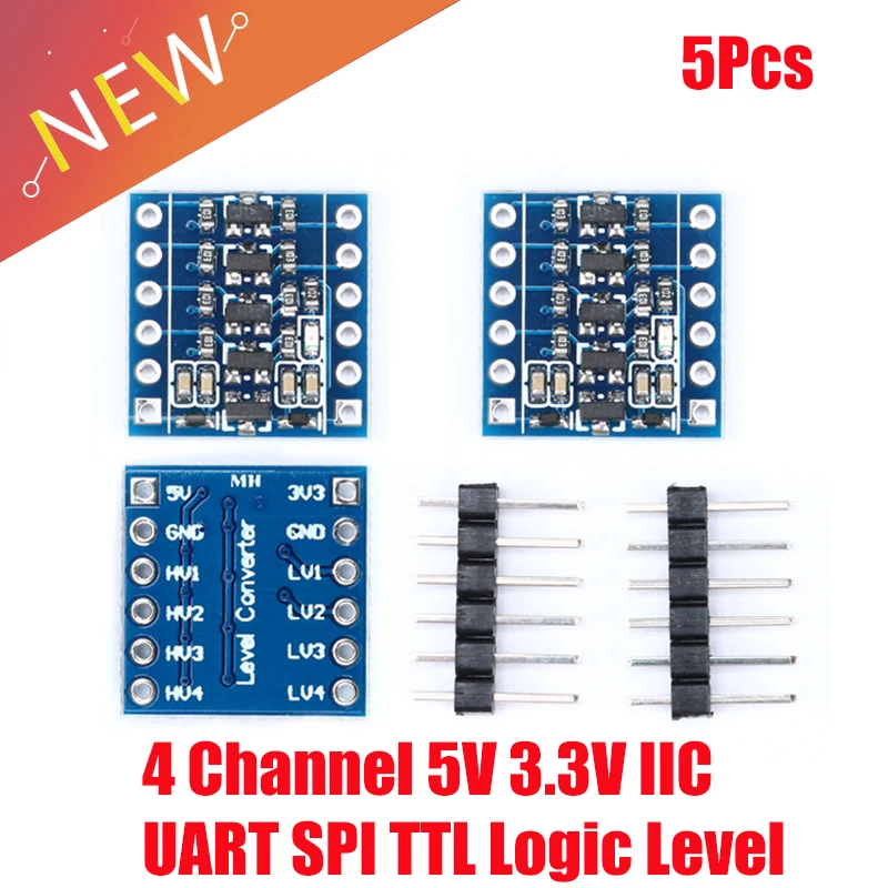 5Pcs 2 4 Channel 5V 3.3V IIC UART SPI TTL Logic Level Converter level conversion module for Raspberry Pi channel | Обустройство дома