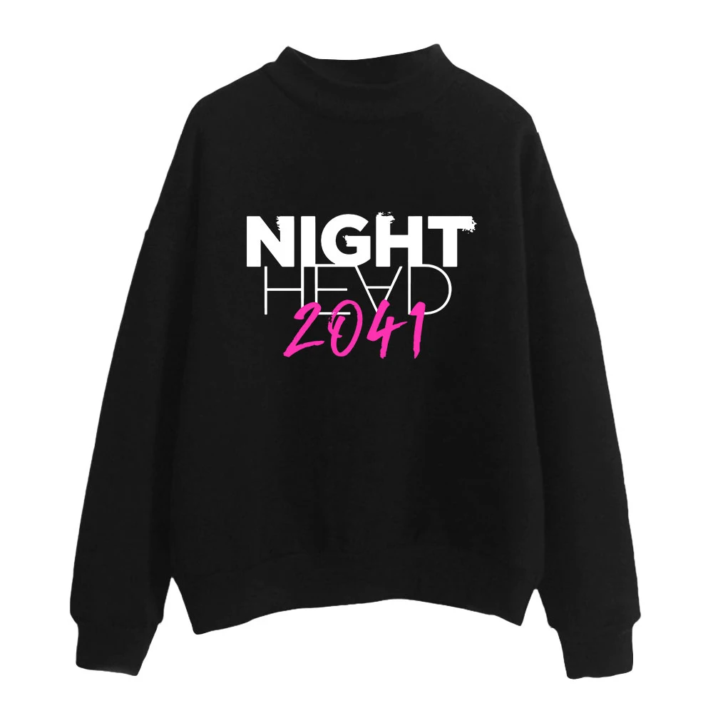 

Свитшот с высоким воротником для мужчин и женщин, повседневная водолазка с 2D принтом NIGHT HEAD 2021, новинка, 2041