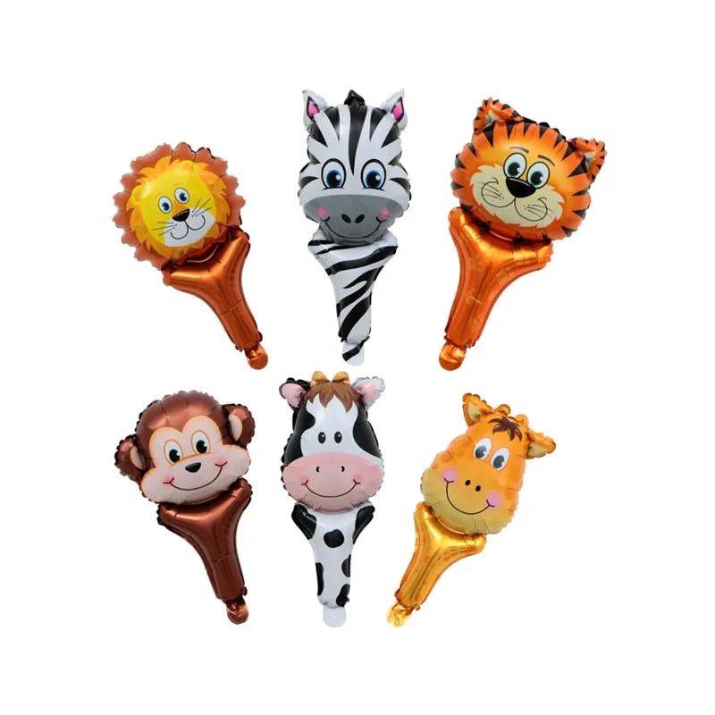 10 шт./лот ручные джунгли воздушные шары из фольги в виде животного тигр голова