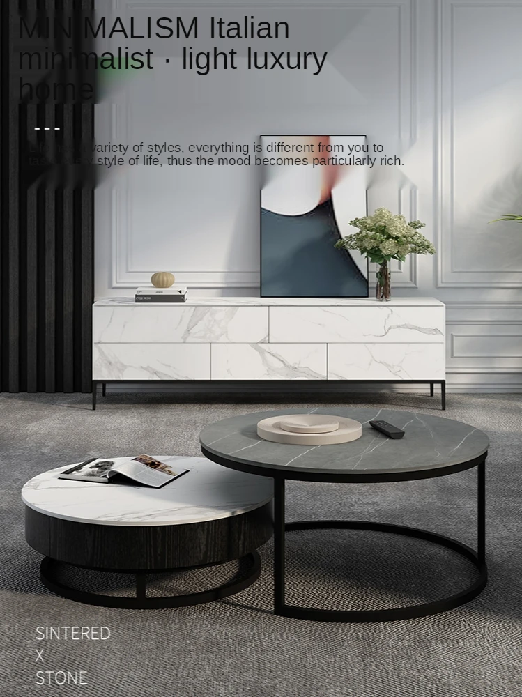 

Locker racks TV cabinet coffee table combination Italian minimalist living room modern minimalist bedroom high cabinet