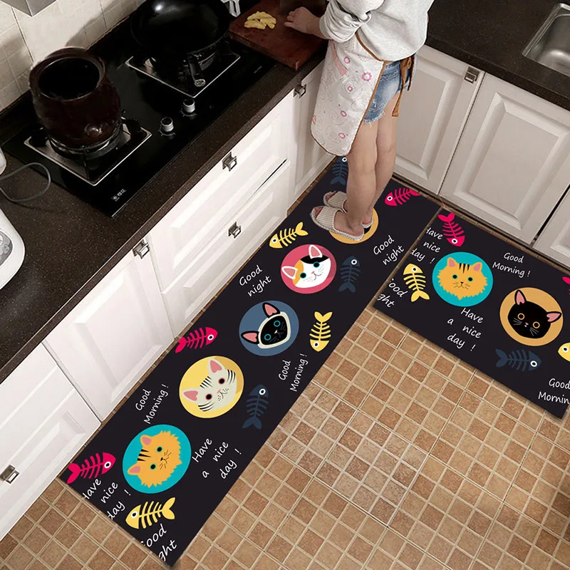 

1 pc Cute Kitchen Mat Anti-slip Area Rugs for Living Room Balcony Modern Entrance Doormat 3D Pattern Bath Mat Hallway Carpet