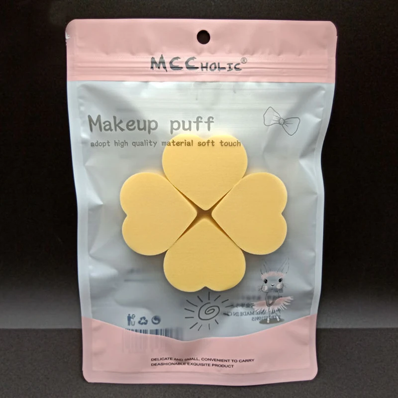 4 шт./компл. Косметическая Мягкая волшебная губка в форме сердца для чистки лица