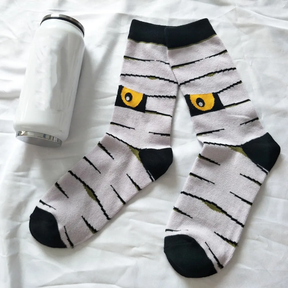 Новые носки унисекс с рисунком на Хэллоуин впитывающие пот дышащие принтом