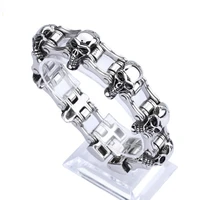 men jewelry creative personality bicycle chain stainless steel bracelet skull head titanium steel bracelets