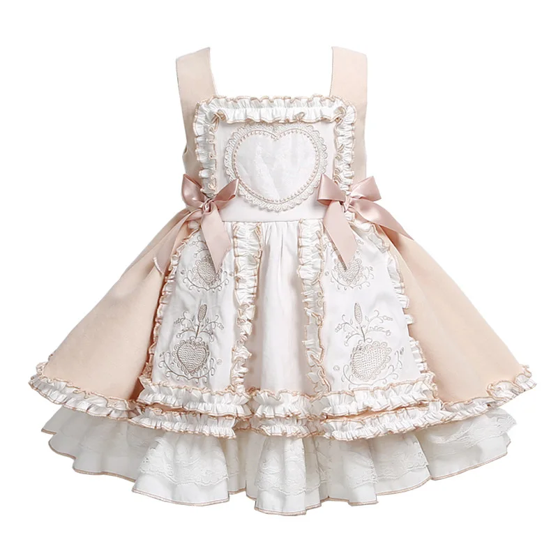 

3Pcs Baby Girl Vintage Spain Dress Children Royal Lolita Princess Dresses Autumn Toddler Girls Birthday Baptism Christmas Frocks