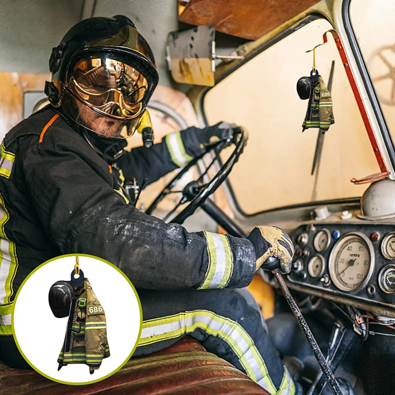 

Personalized Ornament Firefighter Custom Shaped Ornament Customized Circle Star Heart Wood Rustic Christmas Décor Car Ornament