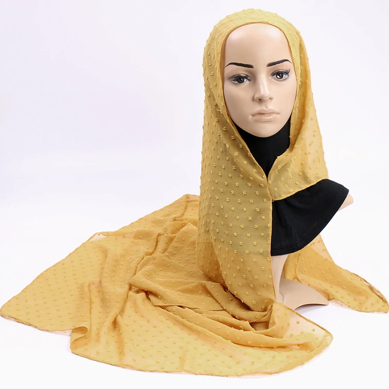 

Plain Colour Bubble Chiffon Scarf Hijab Double Loop Instant Hijab Muslim Women Head Shawl Islamic Ready to Wear Hijabs Scarves