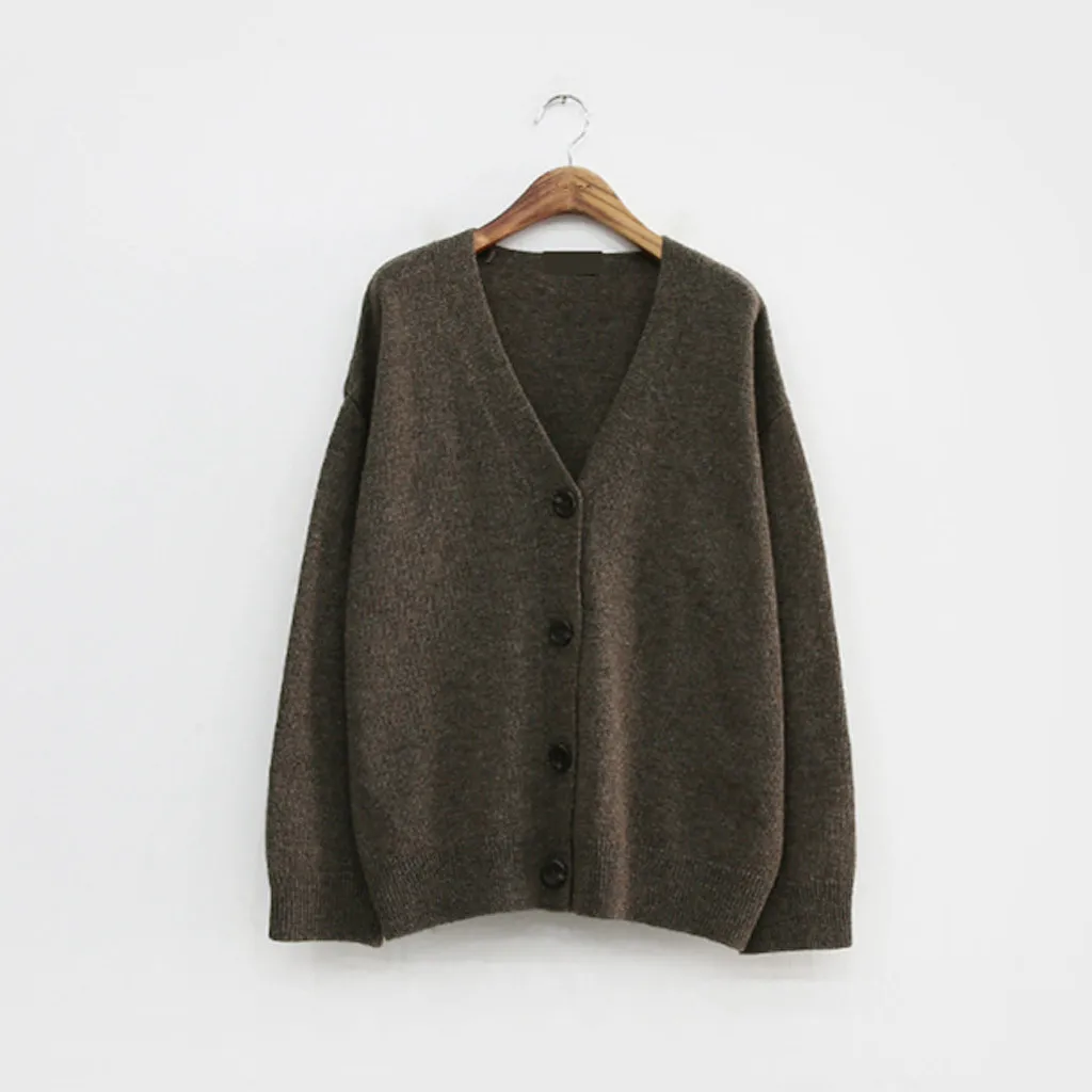 Fashion Cardigans Warm Casual korean style Women Autumn Winter Cardigan Solid Sweater Plus Size Jacket Coat casaco feminino |
