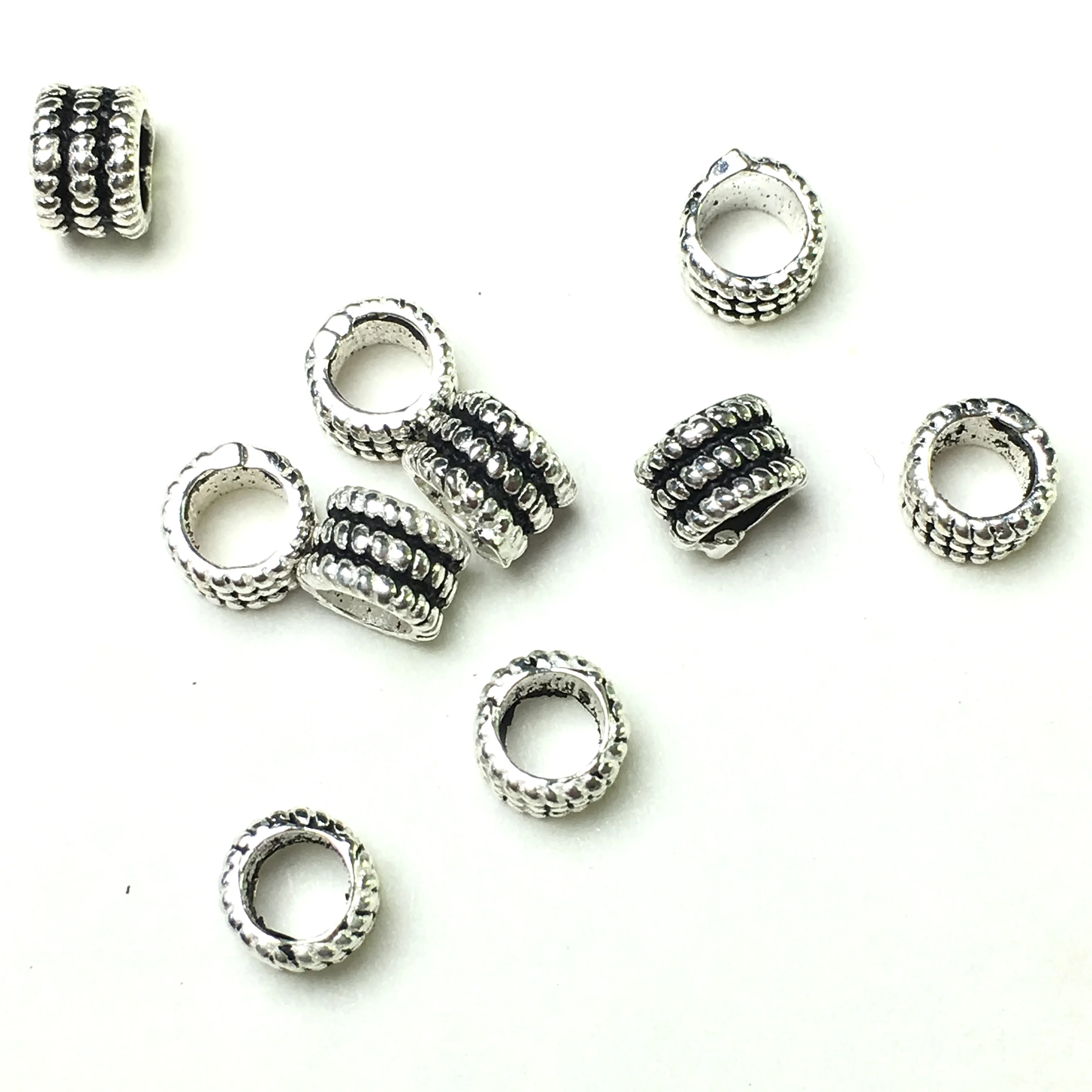 

5x5mm 10pcs 925 Sterling Silver Circle Spacer Charm Beads Jewelry Making Diy Bracelet Necklace Accessories Needlework Supplies