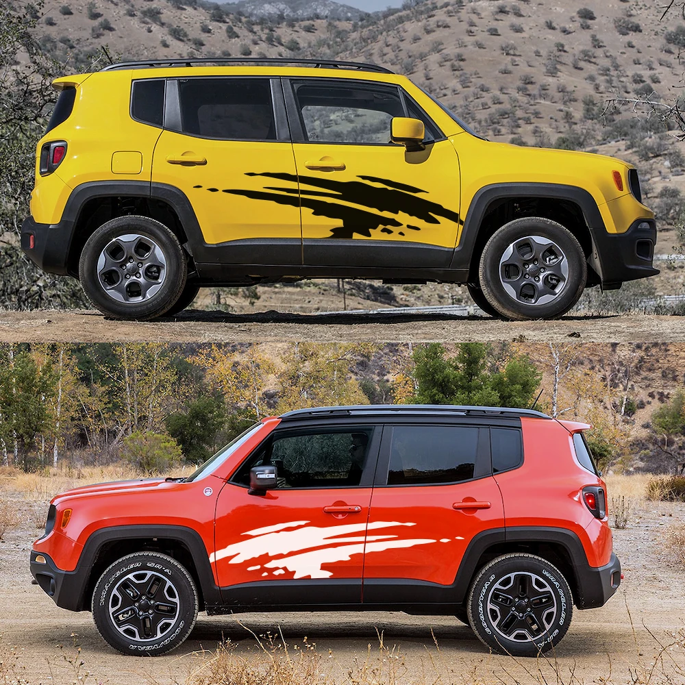 

2pcs Car Both Side Body Stickers Auto Racing Sports Styling Vinyl Wrap Decals Tuning For Jeep Renegade Wrangler Car Accessories