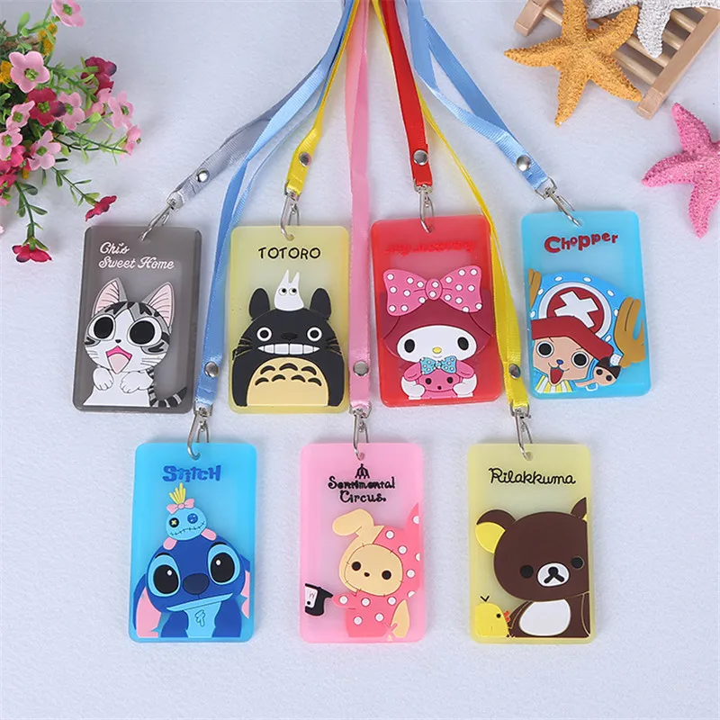 Новый мультяшный прозрачный набор для автобусной карты подвесная шея ПВХ мягкая