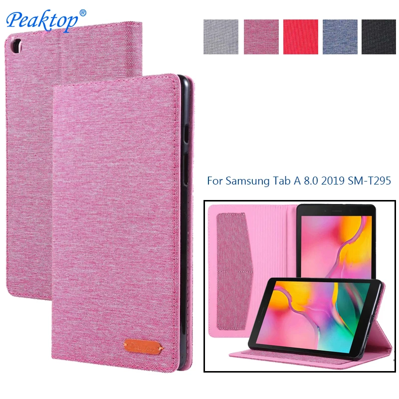 Флип чехол для Samsung Galaxy Tab A 8 0 2019 SM T295 T290 искусственная ( ый) тонкий Чехол подставка