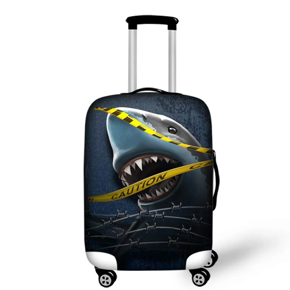 

Cool Shark 3D Print Thicken Travel Accessories Luggage Protective Cover for Trunk Case Apply to 18''-32'' Suitcase Cover Elastic
