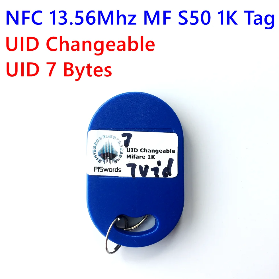 Keytag NFC 13 56 МГц UID 0 блок 7 байт MF S50 1K перезапись сменная рчид карта