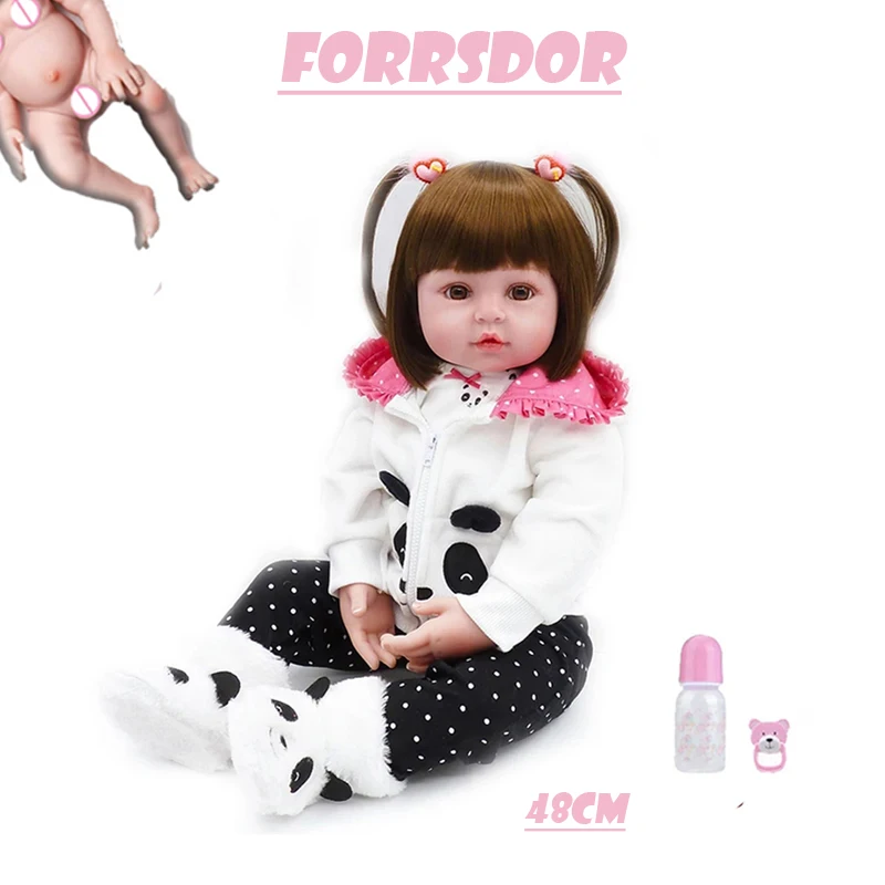 Реалистичная силиконовая Мягкая кукла-реборн для девочек 48 см игрушка как живая