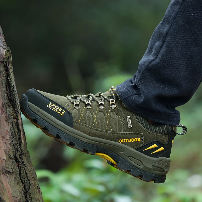 BOUSSAC Durable Outdoor Hiking Shoes Men Women Cow Suede Trekking Climbing Waterproof Non Slip Tactical Sneakers | Спорт и