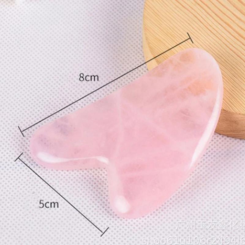 

Natural Rose Quartz Jade Guasha Board Natural Stone Scraper Tools For Face Neck Back Body Pressure Therapy Massager Relax Tool
