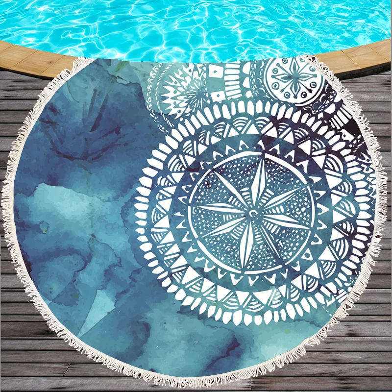 Круглое пляжное полотенце из микрофибры s настенный гобелен банное 150 см шаль