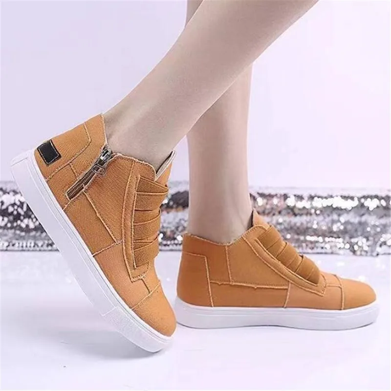 

Large size women's shoes new breathable women canvas shoes thick-soled fashion casual platform womens vulcanized shoes loafers