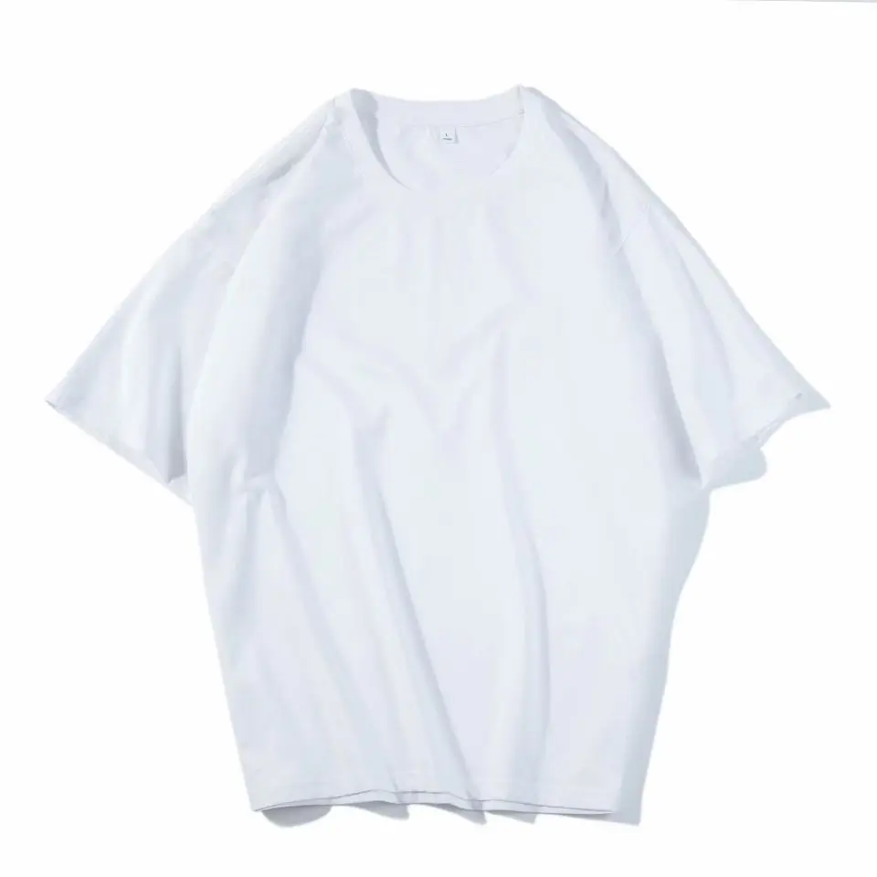 

2021 summer new style 100% pure cotton white solid color T-shirt male casual O-neck basic T-shirt male high-quality classic top