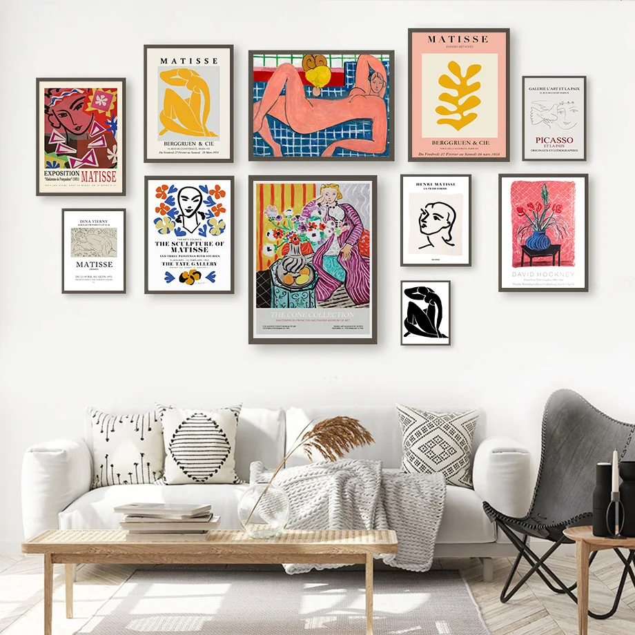 Современные фигурки Matisse для девушек настенная Картина на холсте с листьями
