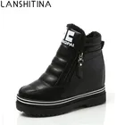 Женские теплые ботинки из искусственной кожи, зимние водонепроницаемые ботинки до щиколотки на платформе, 2020