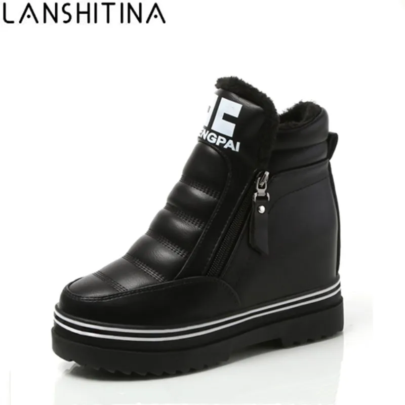 2019 новые женские теплые зимние ботинки туфли из искусственной кожи хлопок