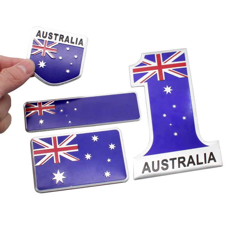 

3D Aluminum AUSTRALIA Badge Emblem Decal Australian Flag Decoration Car Stickers For Honda Hyundai Jeep Toyota Mazda Mitsubishi